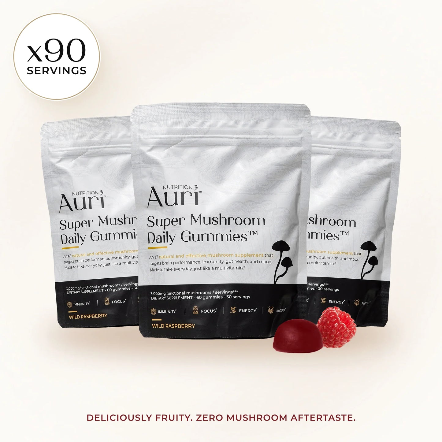 Auri Super Mushroom Daily Focus Gummies