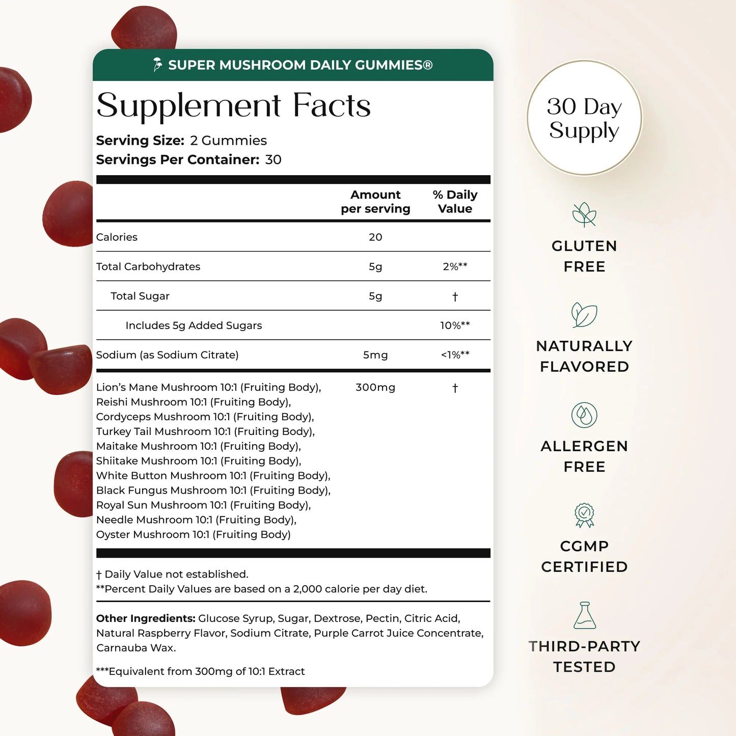 Auri Super Mushroom Daily Focus Gummies