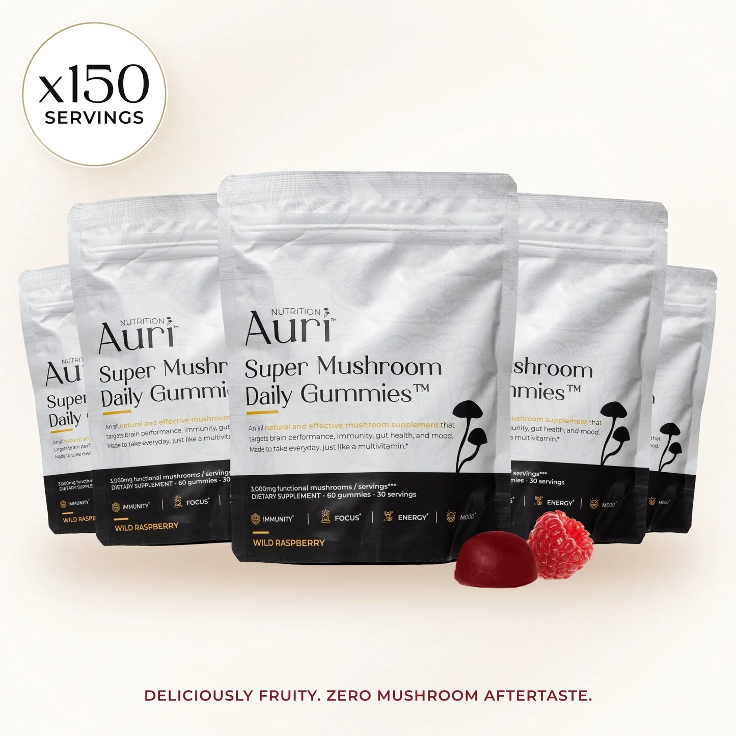 Auri Super Mushroom Daily Focus Gummies
